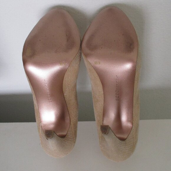 BCBGeneration "Parade" Womens Tan Leather .75" Platform Pump w/4" (net) Heel- 8M - Picture 10 of 11